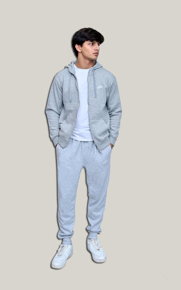 Nik Zip Hoodie Light Gray